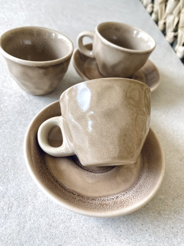 Tasse "Greige" mit Unterteller – Bild 4